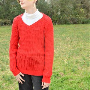 Red Sweater w/ High Low Hem ~ Happy Valentines!
